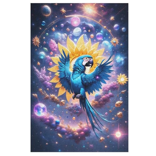 Puzzle 1000 Teile Papagei Holzpuzzle Für Erwachsene Lernspiel Herausforderungsspielzeug The Puzzles Für Erwachsene Kinder 78×53cm von GGJJTT