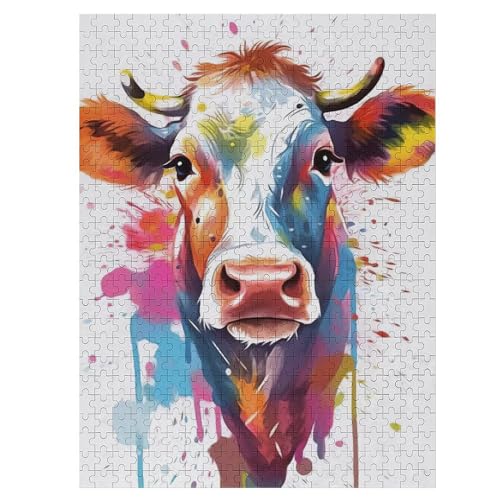 Puzzle 500 Teile Erwachsene Kuh Holzpuzzle Für Erwachsene Lernspiel Herausforderungsspielzeug 500-teilige The Puzzles Für Erwachsene Kinder （55×41cm） von GGJJTT