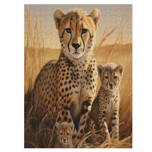 Puzzle 500 Teile Erwachsene Leopard Holzpuzzle Für Erwachsene Lernspiel Herausforderungsspielzeug 500-teilige The Puzzles Für Erwachsene Kinder （55×41cm） von GGJJTT