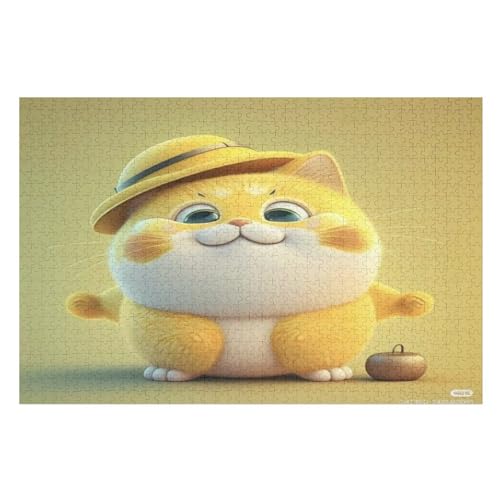 Puzzle Für Erwachsene, 1000 Teile, Cute Katze, Holzpuzzle, Holzpuzzle, Geburtstagsgeschenke, Puzzle, Wanddekoration （75×50cm） von GGJJTT