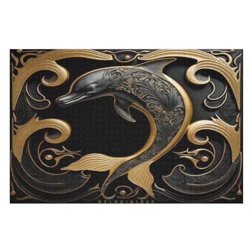 Puzzle Für Erwachsene, 1000 Teile, Delfintier, Holzpuzzle, Holzpuzzle, Geburtstagsgeschenke, Puzzle, Wanddekoration 75×50cm Puzzle Für Erwachsene, 1000 Teile, Delfintier, Holzpuzzle, Holzpuzzle, Geburtstagsgeschenke, Puzzle, Wanddekoration 75×50cm von GGJJTT