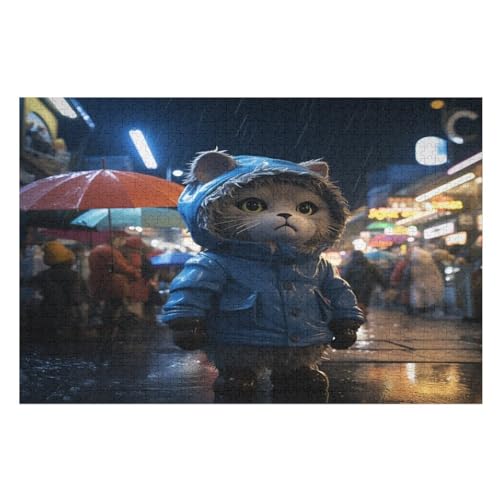 Puzzle Für Erwachsene, 1000 Teile, Katze, Holzpuzzle, Holzpuzzle, Geburtstagsgeschenke, Puzzle, Wanddekoration 75×50cm von GGJJTT
