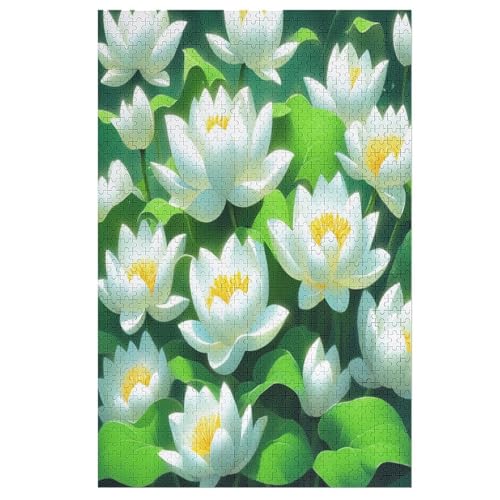 Puzzle Für Erwachsene, 1000 Teile, Lotus, Holzpuzzle, Holzpuzzle, Geburtstagsgeschenke, Puzzle, Wanddekoration （78×53cm） von GGJJTT