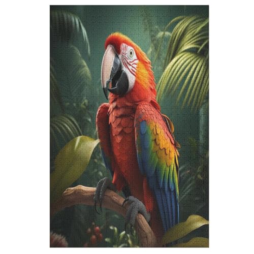 Puzzle Für Erwachsene, 1000 Teile, Papagei, Holzpuzzle, Holzpuzzle, Geburtstagsgeschenke, Puzzle, Wanddekoration （78×53cm） von GGJJTT