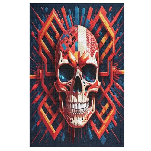 Puzzle Für Erwachsene, 1000 Teile, Totenkopf, Holzpuzzle, Holzpuzzle, Geburtstagsgeschenke, Puzzle, Wanddekoration （78×53cm） von GGJJTT
