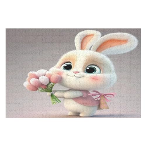 Puzzle Für Erwachsene, 1000 Teile, süßes Kaninchen, Holzpuzzle, Holzpuzzle, Geburtstagsgeschenke, Puzzle, Wanddekoration 75×50cm Puzzle Für Erwachsene, 1000 Teile, süßes Kaninchen, Holzpuzzle, Holzpuzzle, Geburtstagsgeschenke, Puzzle, Wanddekoration 75×50cm von GGJJTT
