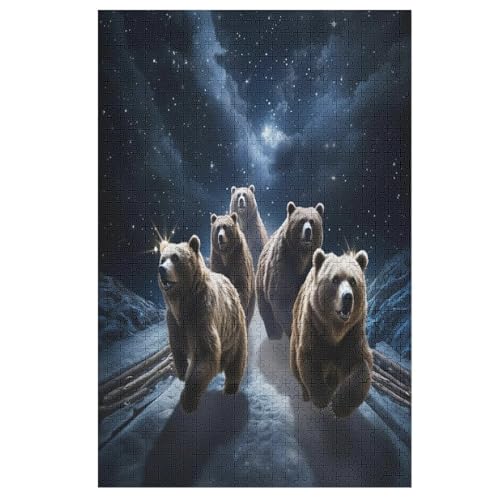Puzzle Für Erwachsene, Bär, 1000 Puzzleteile Für Kinder, Holzpuzzles, Geeignet Für Erwachsene Lernspiel, （78×53cm） von GGJJTT