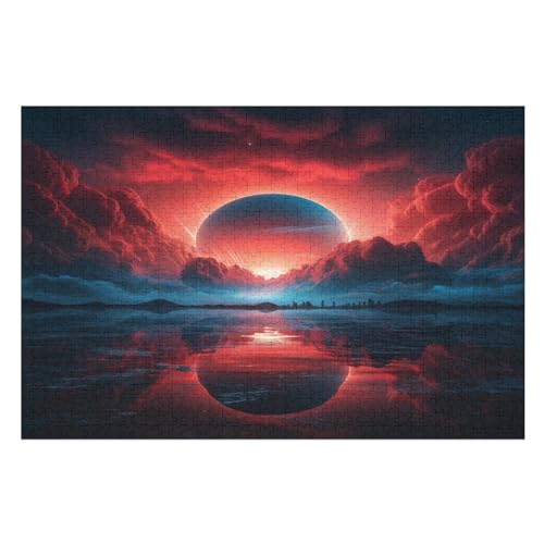 Puzzle Für Erwachsene, Fantasy Landschaft, 1000 Puzzleteile Für Kinder, Holzpuzzles, Geeignet Für Erwachsene, Lernspiel, Herausforderungsspielzeug （75×50cm） von GGJJTT