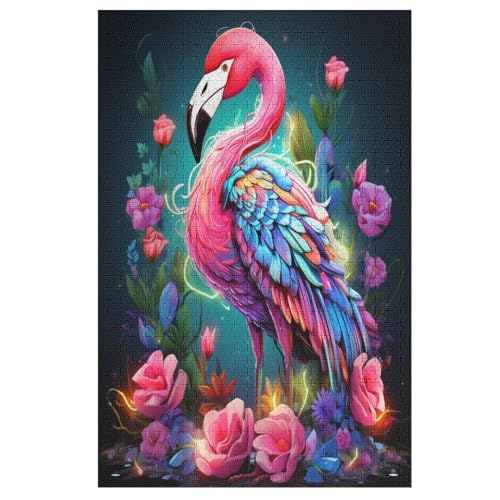 Puzzle Für Erwachsene, Flamingo, 1000 Puzzleteile Für Kinder, Holzpuzzles, Geeignet Für Erwachsene Lernspiel, 78×53cm von GGJJTT
