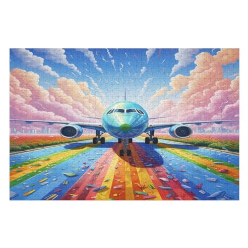 Puzzle Für Erwachsene, Flugzeug, 1000 Puzzleteile Für Kinder, Holzpuzzles, Geeignet Für Erwachsene, Lernspiel, Herausforderungsspielzeug （75×50cm） von GGJJTT