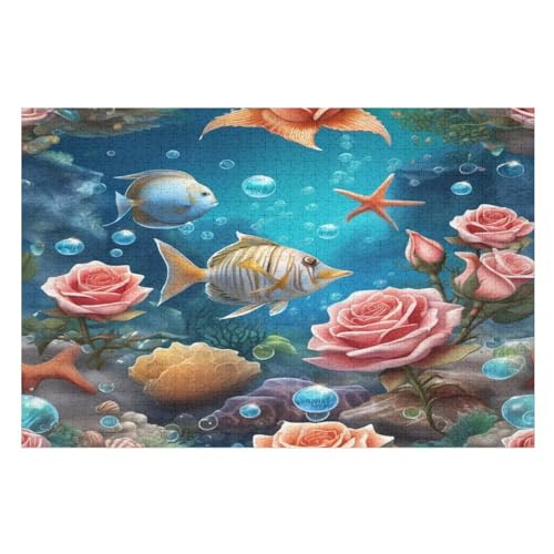 Puzzle Für Erwachsene, Ozean Fisch, 1000 Puzzleteile Für Kinder, Holzpuzzles, Geeignet Für Erwachsene Lernspiel, 75×50cm Puzzle Für Erwachsene, Ozean Fisch, 1000 Puzzleteile Für Kinder, Holzpuzzles, Geeignet Für Erwachsene Lernspiel, 75×50cm von GGJJTT