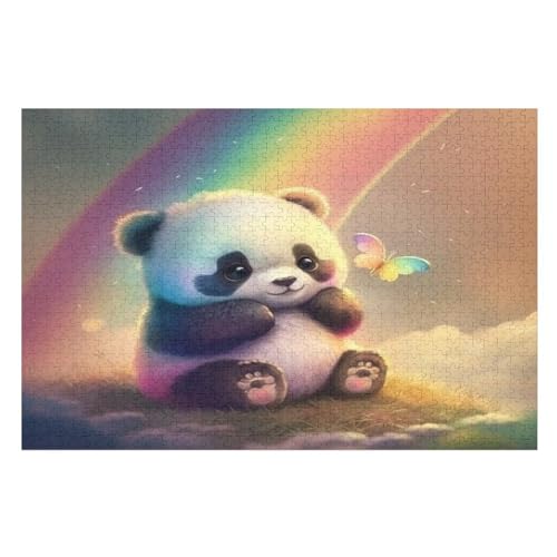 Puzzle Für Erwachsene, Panda Puzzles, 1000-teiliges Holzpuzzle, Geeignet Für Erwachsene Und Kinder Ab 12 Jahren, Tolles Geschenk 75×50cm von GGJJTT