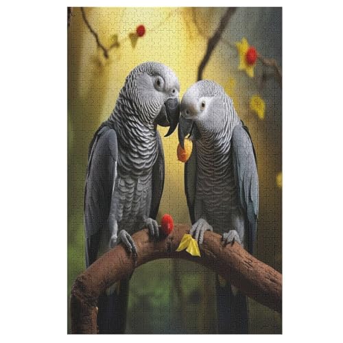 Puzzle Für Erwachsene, Papagei, 1000 Puzzleteile Für Kinder, Holzpuzzles, Geeignet Für Erwachsene, Lernspiel, Herausforderungsspielzeug （78×53cm） von GGJJTT