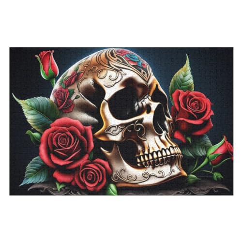 Puzzle Für Erwachsene, Totenkopf Puzzles, 1000-teiliges Holzpuzzle, Geeignet Für Erwachsene Und Kinder Ab 12 Jahren, Tolles Geschenk 75×50cm Puzzle Für Erwachsene, Totenkopf Puzzles, 1000-teiliges Holzpuzzle, Geeignet Für Erwachsene Und Kinder Ab 12 Jahren, Tolles Geschenk 75×50cm von GGJJTT