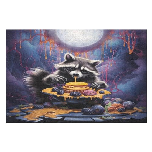 Puzzle Für Erwachsene, Waschbär Puzzles, 1000-teiliges Holzpuzzle, Geeignet Für Erwachsene Und Kinder Ab 12 Jahren, Tolles Geschenk 75×50cm Puzzle Für Erwachsene, Waschbär Puzzles, 1000-teiliges Holzpuzzle, Geeignet Für Erwachsene Und Kinder Ab 12 Jahren, Tolles Geschenk 75×50cm von GGJJTT