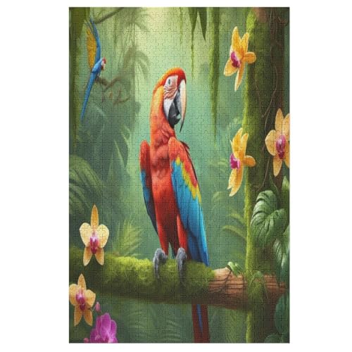 Puzzle Für Erwachsene 1000 Teiliges Papagei Puzzles Für Erwachsene Holzbrettpuzzles Denksportaufgaben Für Erwachsene 78×53cm von GGJJTT