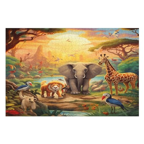 Puzzle Für Kinder, Afrikanisches Tier -Puzzle Für Erwachsene, 1000-teiliges Holzpuzzle Für Jugendliche Und Erwachsene, Tolles （75×50cm） von GGJJTT