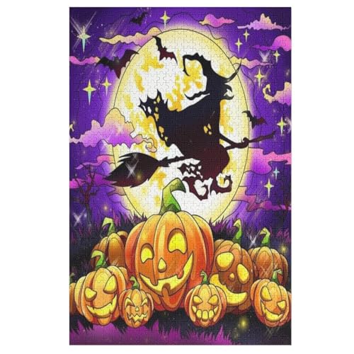 Puzzle Für Kinder, Halloween-Kürbis -Puzzle Für Erwachsene, 1000-teiliges Holzpuzzle Für Jugendliche Und Erwachsene, Tolles （78×53cm） von GGJJTT