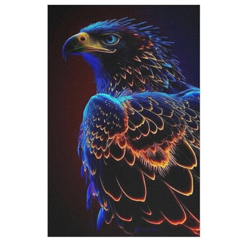 Puzzles Für Erwachsene, 1000 Teile, Adler, Kreative Holzpuzzles, Praktisches Spiel, Familiendekoration （78×53cm） von GGJJTT