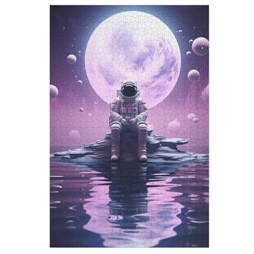 Puzzles Für Erwachsene, 1000 Teile, Astronaut, Kreative Holzpuzzles, Praktisches Spiel, Familiendekoration （78×53cm） von GGJJTT