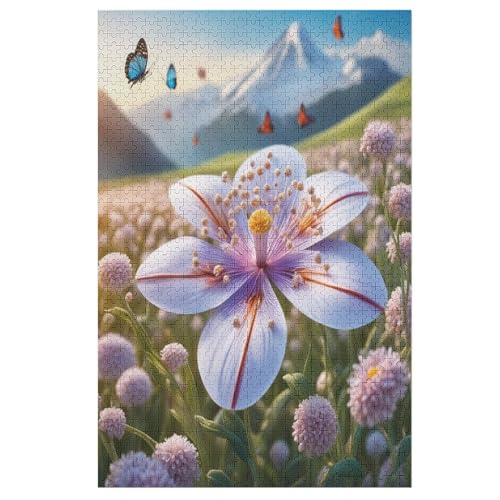Puzzles Für Erwachsene, 1000 Teile, Blumes, Kreative Holzpuzzles, Praktisches Spiel, Familiendekoration （78×53cm） von GGJJTT