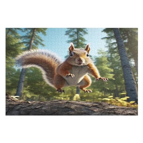 Puzzles Für Erwachsene, 1000 Teile, Eichhörnchen, Kreative Holzpuzzles, Praktisches Spiel, Familiendekoration 75×50cm Puzzles Für Erwachsene, 1000 Teile, Eichhörnchen, Kreative Holzpuzzles, Praktisches Spiel, Familiendekoration 75×50cm von GGJJTT