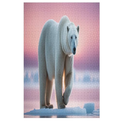 Puzzles Für Erwachsene, 1000 Teile, Eisbär, Kreative Holzpuzzles, Praktisches Spiel, Familiendekoration （78×53cm） von GGJJTT