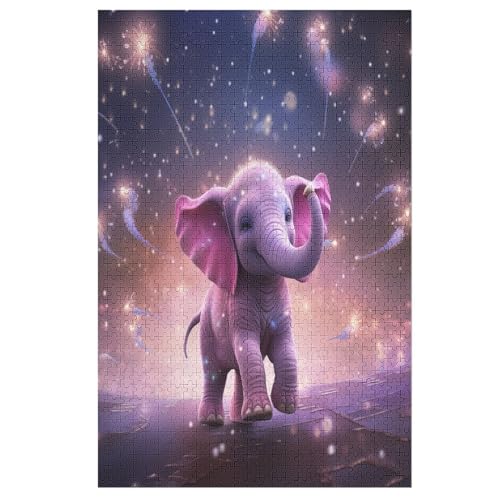 Puzzles Für Erwachsene, 1000 Teile, Elefant, Kreative Holzpuzzles, Praktisches Spiel, Familiendekoration （78×53cm） von GGJJTT