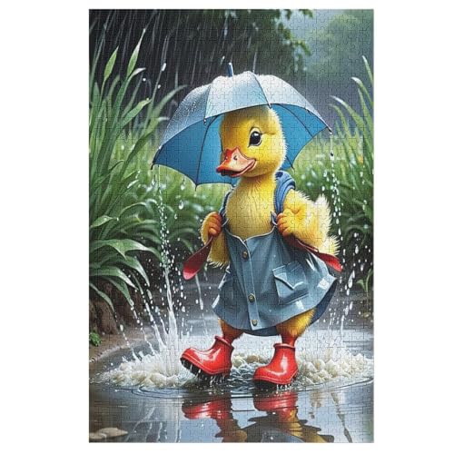 Puzzles Für Erwachsene, 1000 Teile, Ente, Kreative Holzpuzzles, Praktisches Spiel, Familiendekoration （78×53cm） von GGJJTT