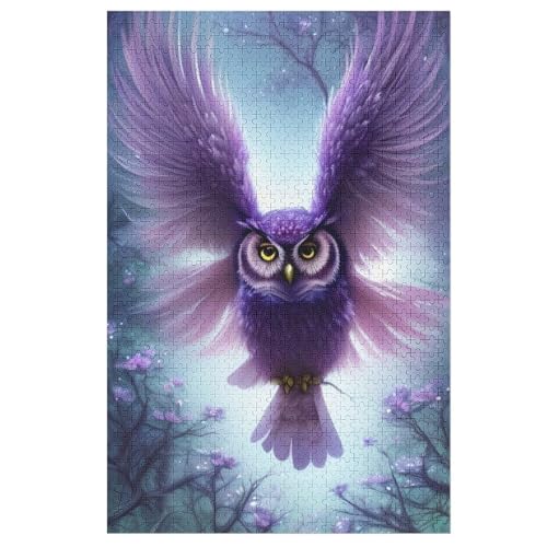 Puzzles Für Erwachsene, 1000 Teile, Eule, Kreative Holzpuzzles, Praktisches Spiel, Familiendekoration （78×53cm） von GGJJTT