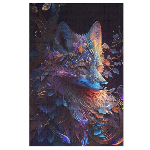 Puzzles Für Erwachsene, 1000 Teile, Fuchs, Kreative Holzpuzzles, Praktisches Spiel, Familiendekoration （78×53cm） von GGJJTT