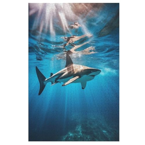 Puzzles Für Erwachsene, 1000 Teile, Hai, Kreative Holzpuzzles, Praktisches Spiel, Familiendekoration 78×53cm Puzzles Für Erwachsene, 1000 Teile, Hai, Kreative Holzpuzzles, Praktisches Spiel, Familiendekoration 78×53cm von GGJJTT