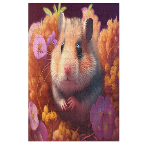Puzzles Für Erwachsene, 1000 Teile, Hamster, Kreative Holzpuzzles, Praktisches Spiel, Familiendekoration （78×53cm） von GGJJTT