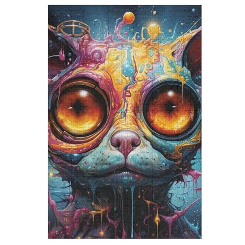 Puzzles Für Erwachsene, 1000 Teile, Hund, Kreative Holzpuzzles, Praktisches Spiel, Familiendekoration （78×53cm） von GGJJTT