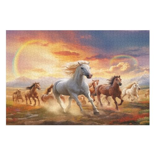 Puzzles Für Erwachsene, 1000 Teile, Pferd, Kreative Holzpuzzles, Praktisches Spiel, Familiendekoration 75×50cm Puzzles Für Erwachsene, 1000 Teile, Pferd, Kreative Holzpuzzles, Praktisches Spiel, Familiendekoration 75×50cm von GGJJTT
