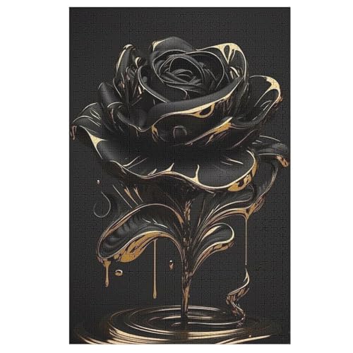 Puzzles Für Erwachsene, 1000 Teile, Rose, Kreative Holzpuzzles, Praktisches Spiel, Familiendekoration （78×53cm） von GGJJTT
