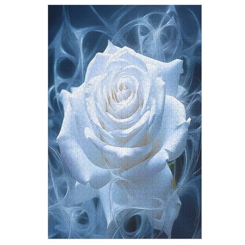 Puzzles Für Erwachsene, 1000 Teile, Rose, Kreative Holzpuzzles, Praktisches Spiel, Familiendekoration （78×53cm） von GGJJTT