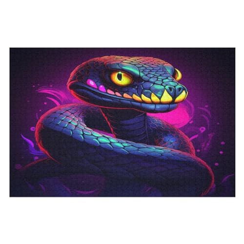 Puzzles Für Erwachsene, 1000 Teile, Schlange, Kreative Holzpuzzles, Praktisches Spiel, Familiendekoration 75×50cm Puzzles Für Erwachsene, 1000 Teile, Schlange, Kreative Holzpuzzles, Praktisches Spiel, Familiendekoration 75×50cm von GGJJTT