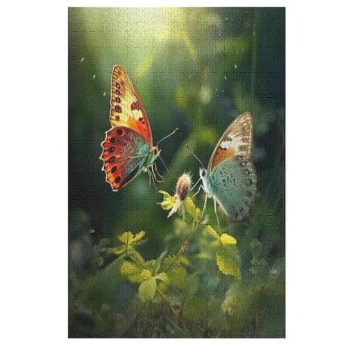 Puzzles Für Erwachsene, 1000 Teile, Schmetterling, Kreative Holzpuzzles, Praktisches Spiel, Familiendekoration （78×53cm） von GGJJTT