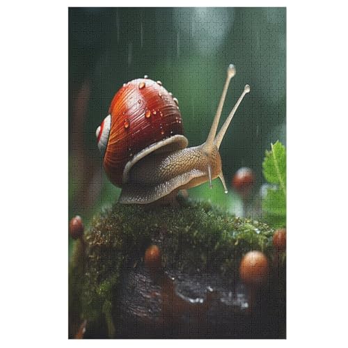 Puzzles Für Erwachsene, 1000 Teile, Schnecken, Kreative Holzpuzzles, Praktisches Spiel, Familiendekoration （78×53cm） von GGJJTT