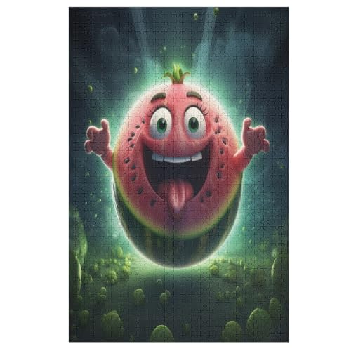 Puzzles Für Erwachsene, 1000 Teile, Wassermelone, Kreative Holzpuzzles, Praktisches Spiel, Familiendekoration （78×53cm） von GGJJTT