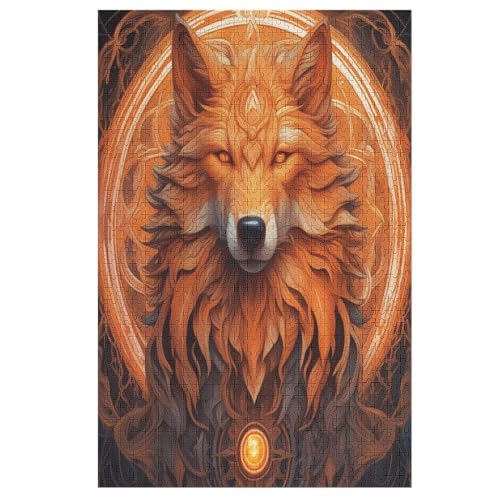 Puzzles Für Erwachsene, 1000 Teile, Wolf, Kreative Holzpuzzles, Praktisches Spiel, Familiendekoration （78×53cm） von GGJJTT