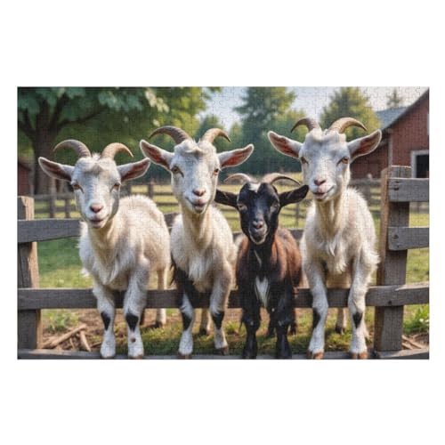Puzzles Für Erwachsene, 1000 Teile, Ziege, Kreative Holzpuzzles, Praktisches Spiel, Familiendekoration 75×50cm Puzzles Für Erwachsene, 1000 Teile, Ziege, Kreative Holzpuzzles, Praktisches Spiel, Familiendekoration 75×50cm von GGJJTT