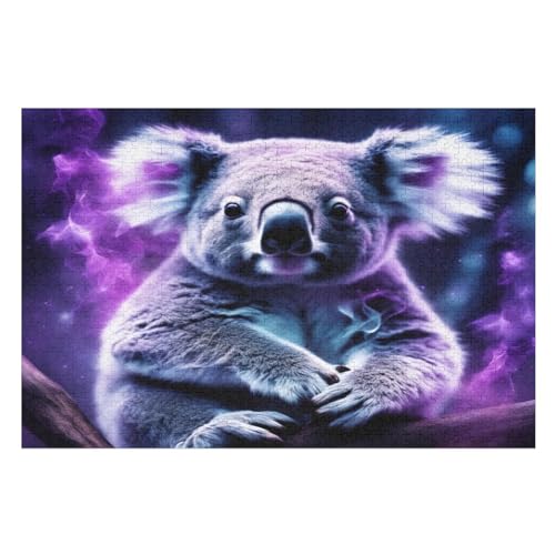 Puzzles Für Erwachsene, Koala, 1000-teilige Puzzles Für Erwachsene Und Kinder Ab 12 Jahren, Holzpuzzles Für Die Heimdekoration, （75×50cm） von GGJJTT