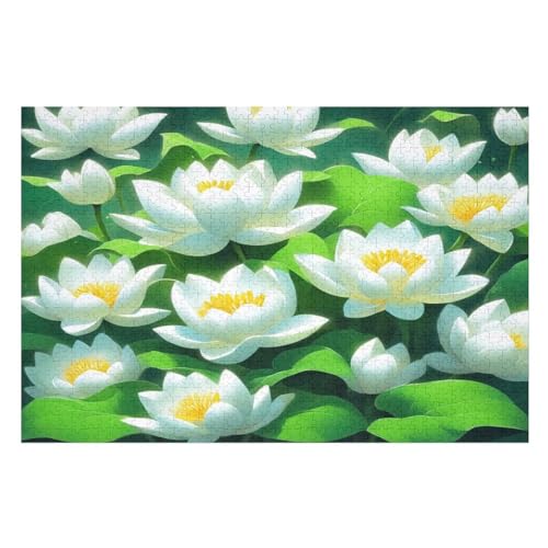Puzzles Für Erwachsene, Lotus, 1000-teilige Puzzles Für Erwachsene Und Kinder Ab 12 Jahren, Holzpuzzles Für Die Heimdekoration, （75×50cm） von GGJJTT