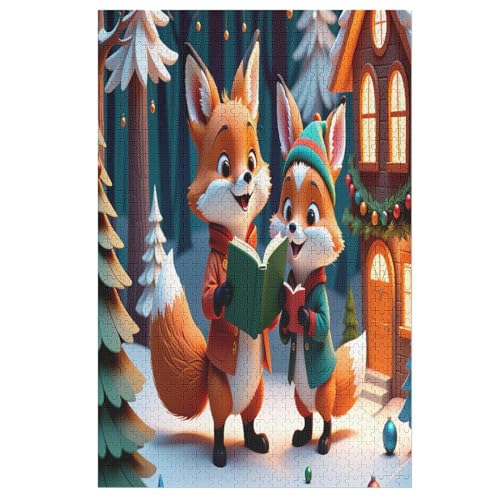 Puzzles Für Erwachsene, Puzzle Animal Fuchs, 1000 Teile, Puzzle Aus Holz Für Erwachsene Und Kinder Ab 12 Jahren, Lernspielzeug （78×53cm） von GGJJTT