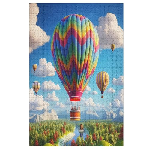 Puzzles Für Erwachsene, Puzzle Heißluftballon, 1000 Teile, Puzzle Aus Holz Für Erwachsene Und Kinder Ab 12 Jahren, Lernspielzeug （78×53cm） von GGJJTT