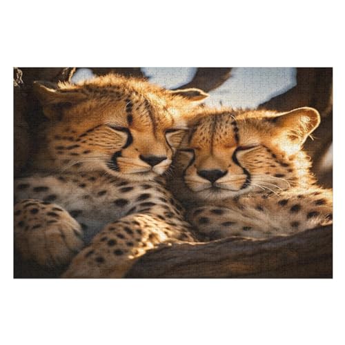 Puzzles Für Erwachsene, Puzzle Leopard, 1000 Teile, Puzzle Aus Holz Für Erwachsene Und Kinder Ab 12 Jahren, Lernspielzeug （75×50cm） von GGJJTT