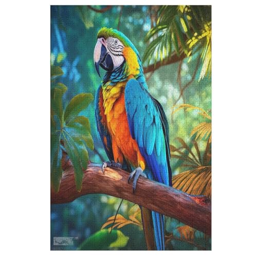 Puzzles Für Erwachsene, Puzzle Papagei, 1000 Teile, Puzzle Aus Holz Für Erwachsene Und Kinder Ab 12 Jahren, Lernspielzeug （78×53cm） von GGJJTT
