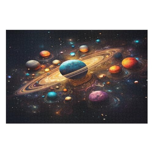 Puzzles Für Erwachsene, Puzzle farbenfrohes Universum, 1000 Teile, Puzzle Aus Holz Für Erwachsene Und Kinder Ab 12 Jahren, Lernspielzeug （75×50cm） von GGJJTT